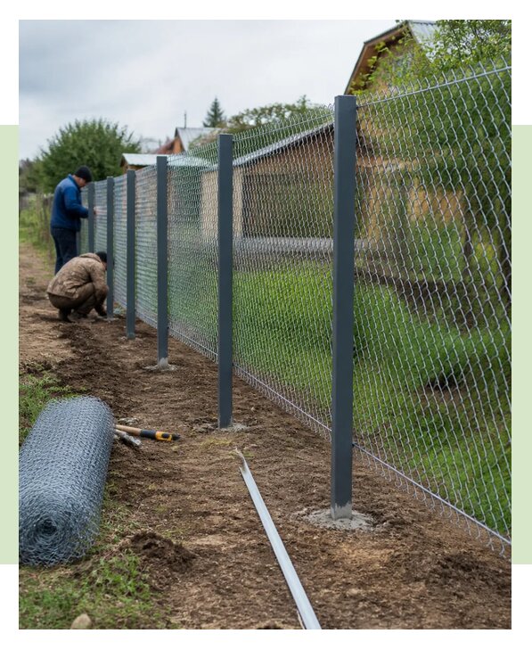 Установка забора из рабицы для СНТ под ключ в Армавире